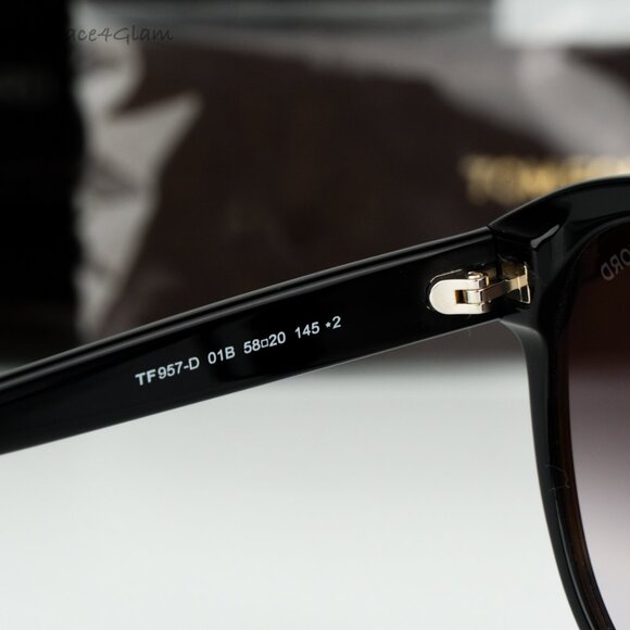 BRAND NEW Tom Ford Women Sunglasses Black Smoke Gradient Round FT0957-D/S 01B - Picture 7 of 12